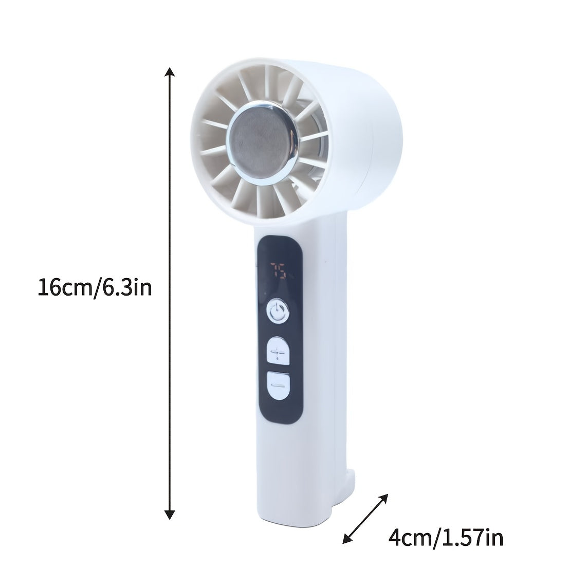 2pcs USB Rechargeable Handheld Fan Small Portable Desktop Fan Adjustable 1 to 100 Wind Power Display Power Summer Camping Travel Outdoor Indoor Tools, Long Press Infinite Speed Regulation, 1800mAh Battery, 180g, Lightweight And Convenient, Grey&White