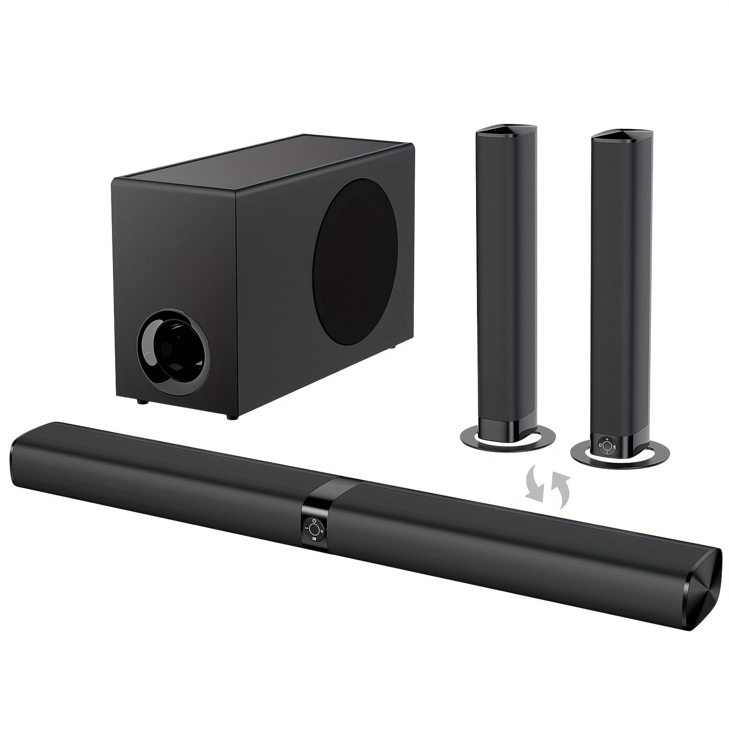 Soundbar for TV 120W 3D Stereo Bluetooth 5.0 Separable Sound Bar with Subwoofer – ARC Optical AUX for Smart TV 32-65 Inch with Remote Control | Home Theatre Audio Upgrade | ShopVora CA