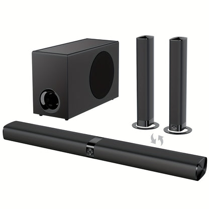 Soundbar for TV 120W 3D Stereo Bluetooth 5.0 Separable Sound Bar with Subwoofer – ARC Optical AUX for Smart TV 32-65 Inch with Remote Control | Home Theatre Audio Upgrade | ShopVora CA
