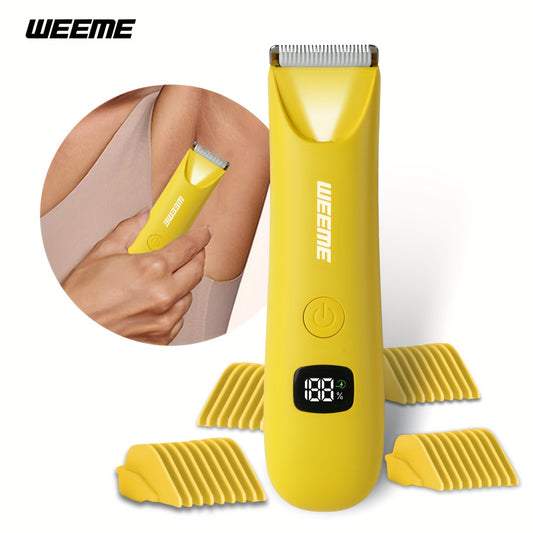 WEEME Precision LED Bikini & Body Trimmer For Men & Women - Painless Hair Removal, Skin-Friendly, USB Rechargeable, Lithium Battery, LCD Display, Perfect Father'S Day Gift For Him, Precision Trimmer| Gentle Epilator|Painless Removal