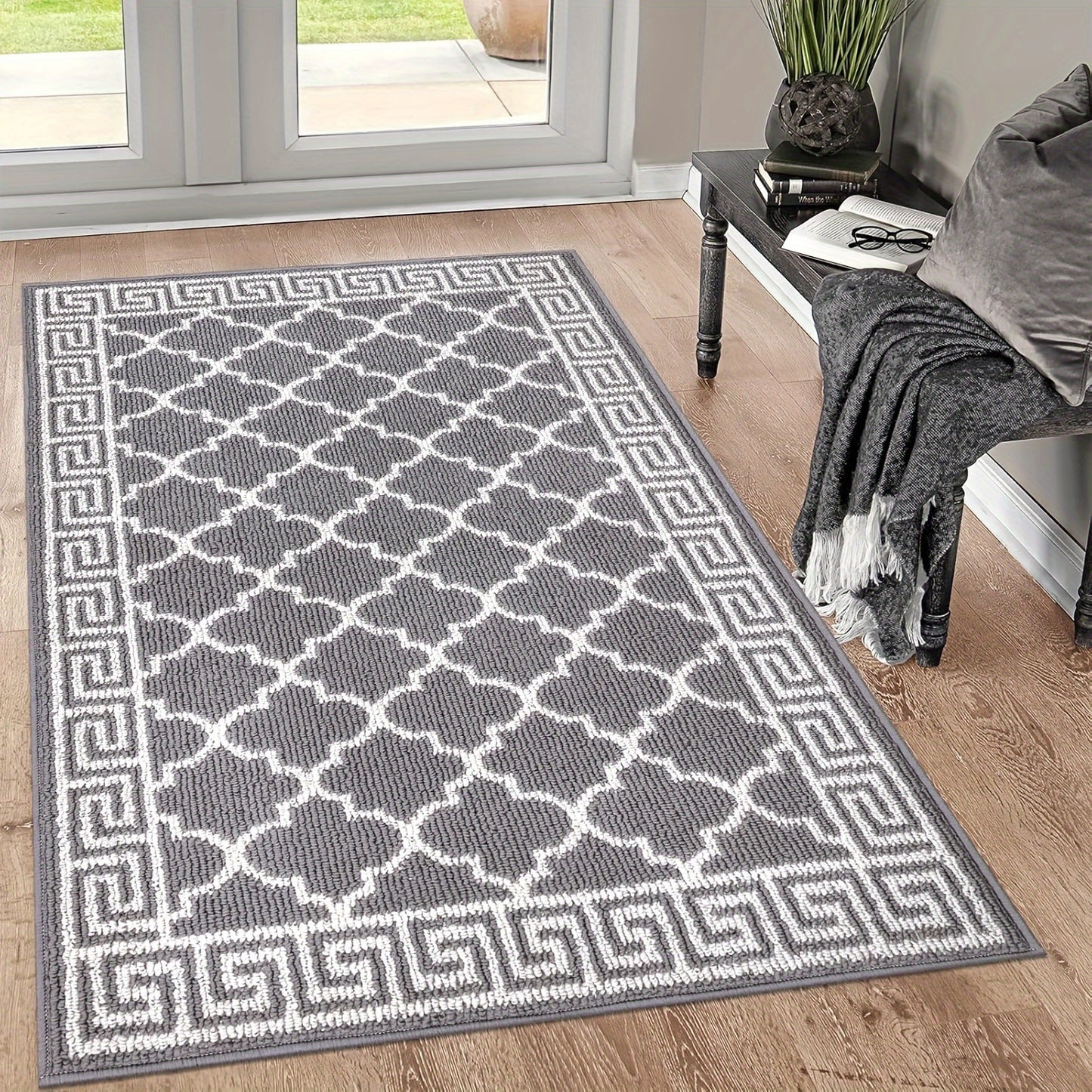 Absorbent Non-Slip Indoor Doormat – Washable Dirt-Resistant Welcome Mat, Low-Profile Design for Entryway, Kitchen & Laundry Room – Black Floor Mat for Home