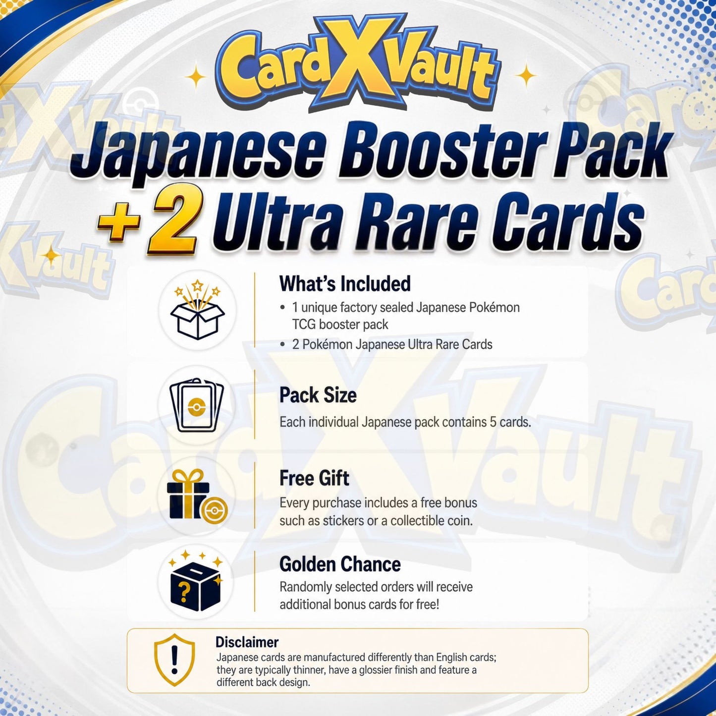 Pokemon TCG Japanese Booster Pack with 2 Ultra Rare Cards Bundle - EX GX V VMAX VSTAR Guaranteed, Free Gift & Bonus Card Chance, Collector Gift