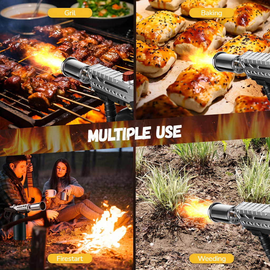 Ultimate Flamethrower Torch Gun - Adjustable Flame, Professional Grade Propane Torch for Heavy Duty Camping & Weed Burning, The Perfect Gift for Men Who Love Tools(Tank Not Included)