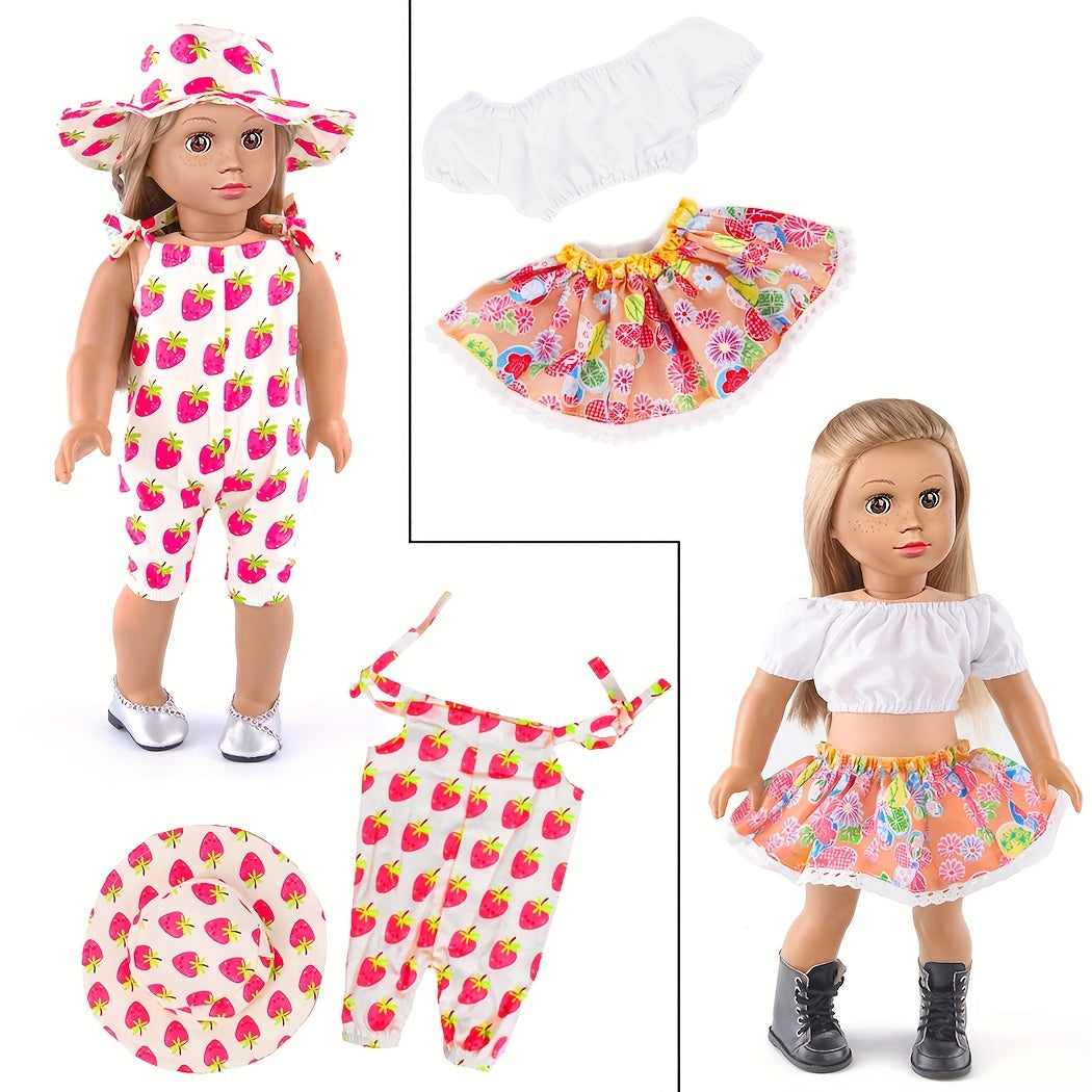 10 Sets Doll Clothes for 18 Inch Dolls – Trendy Fashion Outfits with Elastic & Velcro, Creative Role Play Gift for Girls Age 3+ (Doll & Shoes Not Included)