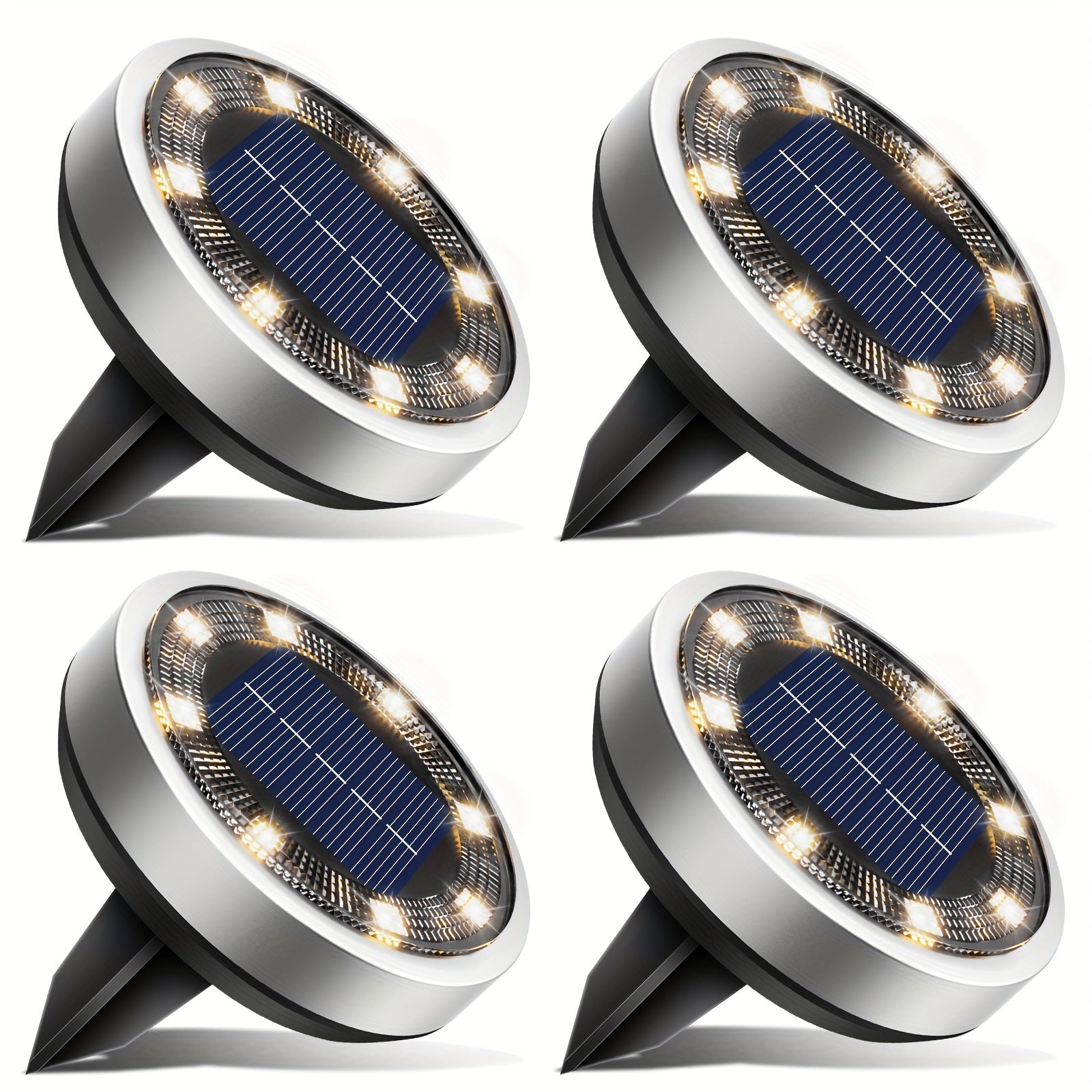 IP44 Solar In-Ground Lights 8 LED – Regular & Mini Versions, Auto On/Off, 4-20 Pack for Garden, Pathway, Driveway, Stairs, Deck & Swimming Pool | ShopVora CA