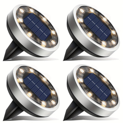 IP44 Solar In-Ground Lights 8 LED – Regular & Mini Versions, Auto On/Off, 4-20 Pack for Garden, Pathway, Driveway, Stairs, Deck & Swimming Pool | ShopVora CA