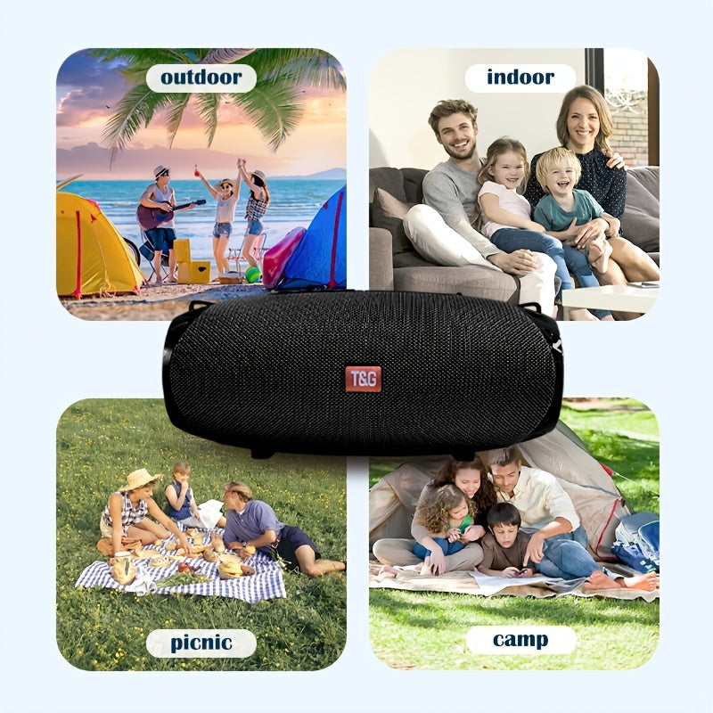 T&G534 Portable Wireless Speaker Is Equipped with Dual Built-in Speakers And Supports TWS Dual Stereo Connection. It Is Rated IPX4 for High Quality, Provides Up to 393.7 inch Of Wireless Connectivity, Supports FM/USB/TF Card Playback, And Has