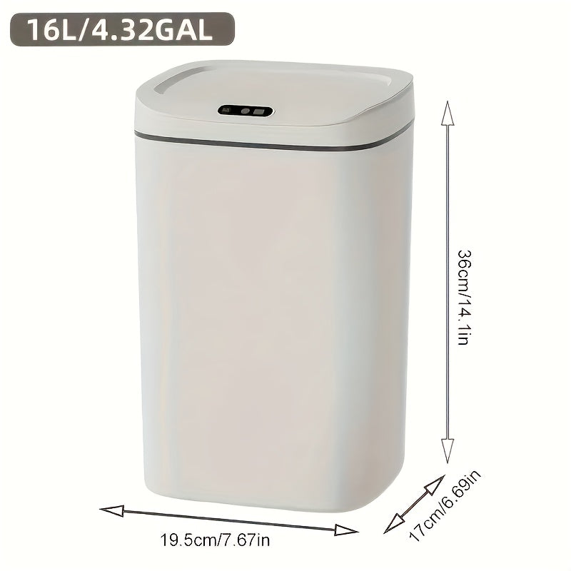Touchless Sensor Trash Can with Odor-Sealing Lid & Quiet Close – Hands-Free Automatic Slim Bin for Kitchen Bathroom Office, 3.17/4.23/4.49 Gal, White or Black, Battery Operated (AA Not Included)