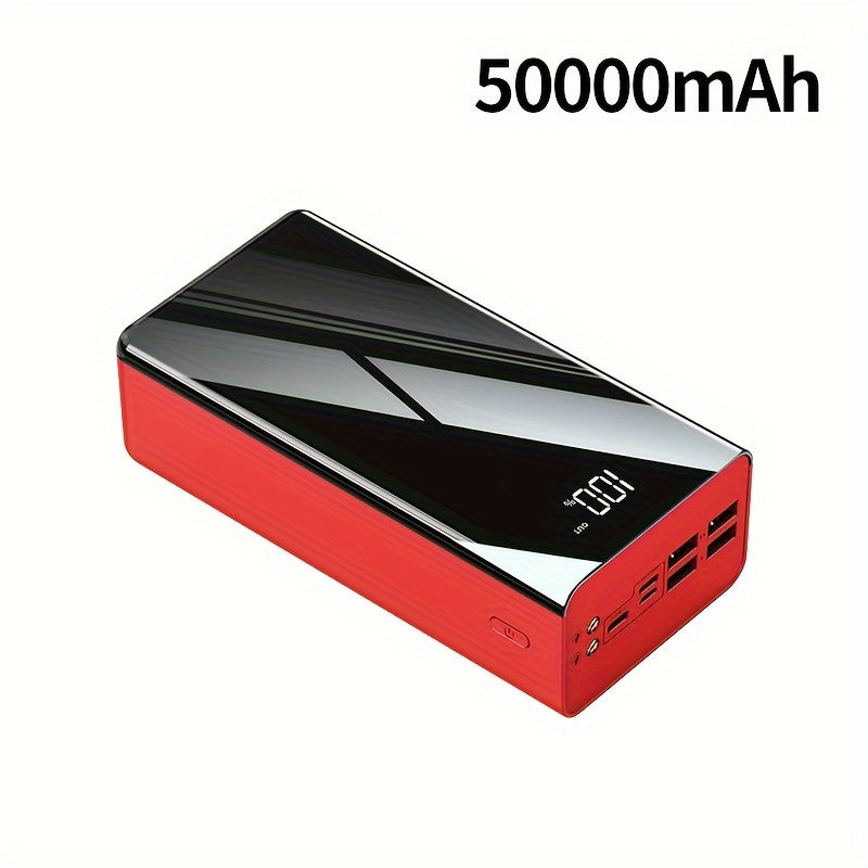 High-Capacity 50000mAh Power Bank Fast Charging Portable Charger with LED Display, Multiple USB-C & USB Ports, Built-in Flashlight – Emergency Backup Battery for Travel, Camping & Outdoor Adventures