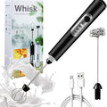 Mini Hand Mixer, Household Cordless Electric Hand Mixer, USB Rechargable Handheld Egg Beater with 2 Detachable Stir Whisks with 3 Speed Modes for Kitchen Baking