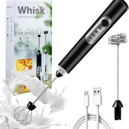 Cordless Electric Hand Mixer USB Rechargeable – Mini Handheld Egg Beater with 2 Detachable Whisks, 3 Speed Modes, Portable Kitchen Baking Mixer for Home | ShopVora CA