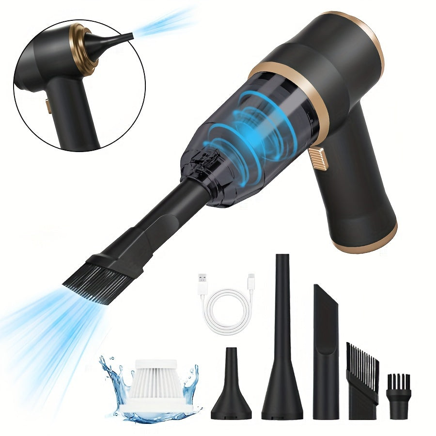 1pc Super Powerful 2-in-1 Cordless Handheld Vacuum Cleaner - High Suction Power, Lightweight, Portable with Rechargeable Lithium Battery, Includes Dusting Brush Attachment, Floor Brush, and Cleaning Tools for Car and Home Use