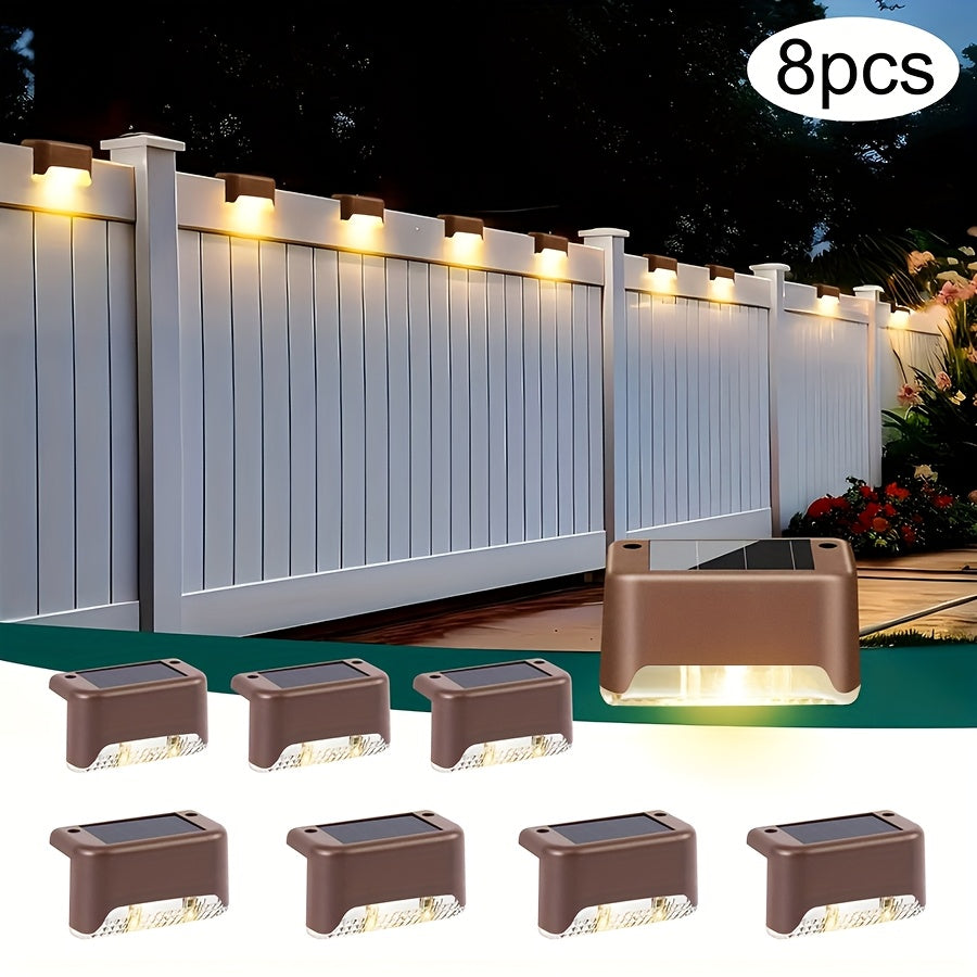 Solar Step Lights Outdoor – IP44 Waterproof LED Deck & Stair Lights, 8/16/32-Pack Warm White Solar Fence Lights for Yard, Patio & Pathway | Garden Decor for Halloween & Christmas