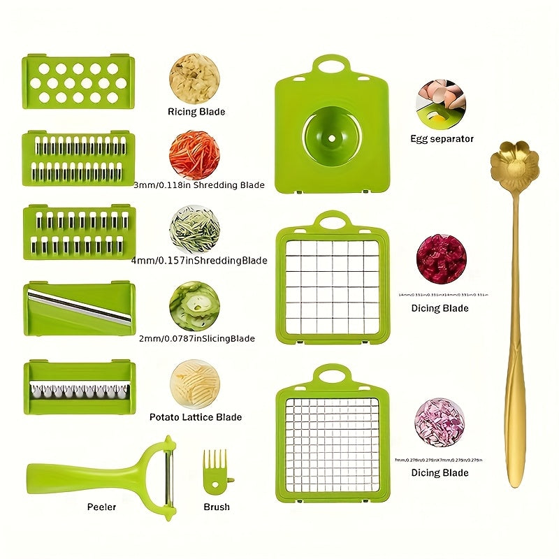 Series 17-In-1, 8-Blade Vegetable Chopper, Onion Mincer, Cutter, Dicer, Egg Slicer with Container, French Fry Cutter Potato Slicer, Home Essentials And Kitchen Gadgets, Salad Chopper