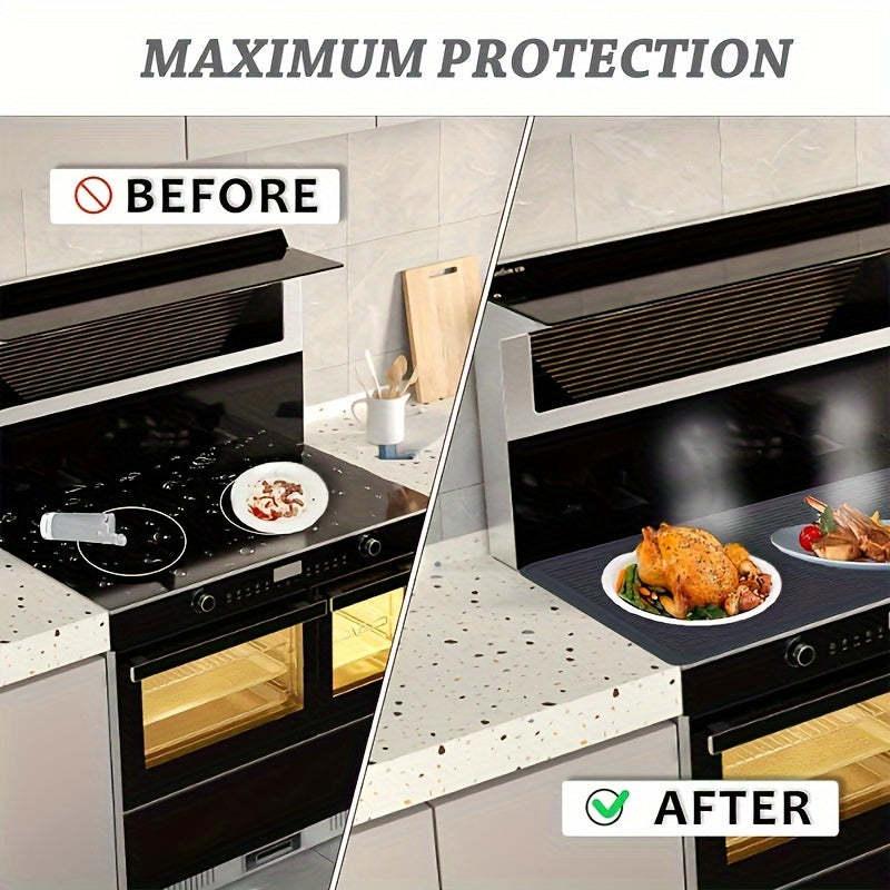 Stove Sovers for Stove Top - Silicone Electric Stove Cover Mat - 28 X 20 Ceramic Stove Guard Stove Top Protector, Heat  Glass Cooktop Cover, Dish Drying Mats for Kitchen