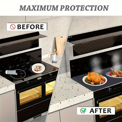 Ceramic Stove Top Cover Mat 28x20 Silicone – Electric Glass Cooktop Protector Guard, Multipurpose Dish Drying Mat & Kitchen Counter Extender