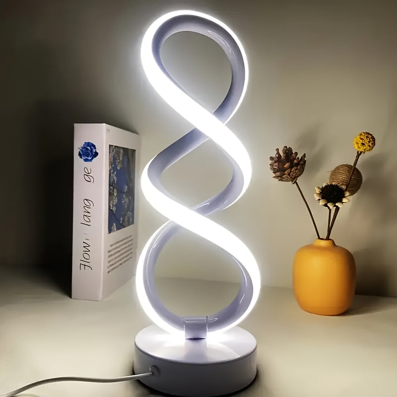 Spiral LED Table Lamp Dimmable – Modern Push Button Desk Light 10 Brightness Levels Metal Base, Bedside Lamp for Bedroom Living Room & Office, Birthday Christmas Valentine Gift, Canada