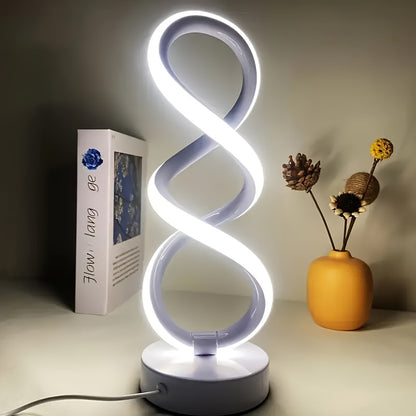 Spiral LED Table Lamp Dimmable – Modern Push Button Desk Light 10 Brightness Levels Metal Base, Bedside Lamp for Bedroom Living Room & Office, Birthday Christmas Valentine Gift, Canada