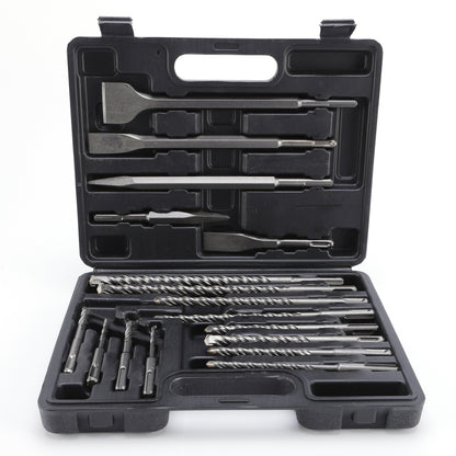 17-Piece SDS Plus Hammer Drill Bits & Chisel Set with Storage Case – Masonry Concrete Stone Brick Hole Drilling Tool Kit for Rotary Hammer Drills | ShopVora CA