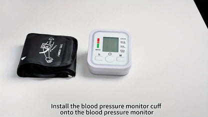 Blood Pressure Monitor Upper Arm, 60-Second Fast Reading, Voice Broadcast, Hypertension Alert, Adjustable Cuff, 2×99 Memory Sets, Home and Travel Adult Health Monitor (Battery Not Included)