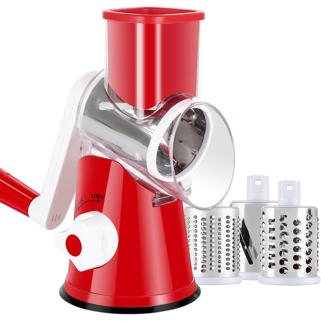 4pcs Multi Functional Hand Cranked Vegetable Cutter, Household Kitchen Manual Vegetable Machine, Slicer, Slicer, Drum Type Vegetable Cutter