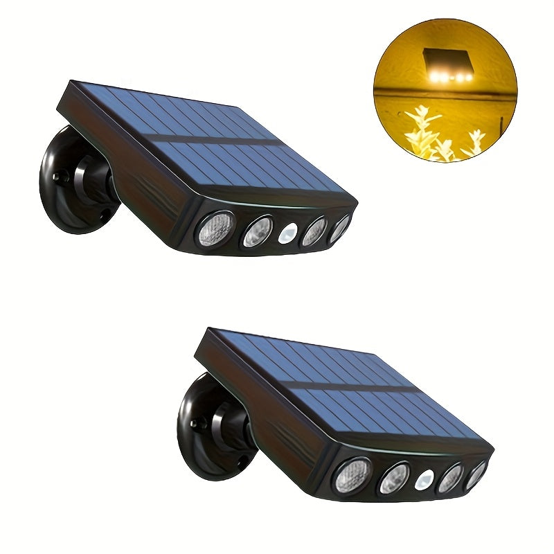 Solar Wall Lights Outdoor Motion Sensor, 2/4 Pack IP44 Waterproof Dusk to Dawn Security Light, 120° Wide Beam Auto On/Off for Porch Courtyard Deck Garden