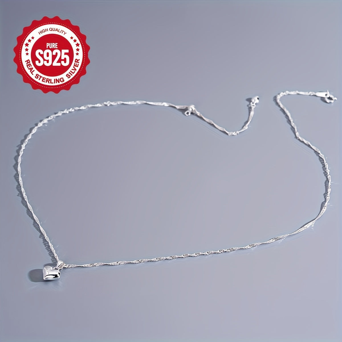 1pc S925 Sterling Silver Necklace Featuring a Heart-Shaped Pendant - Long-Lasting, Safe for Sensitive Skin, And Free of Nickel, Perfect for Everyday Use And a Great Present for Dear Ones