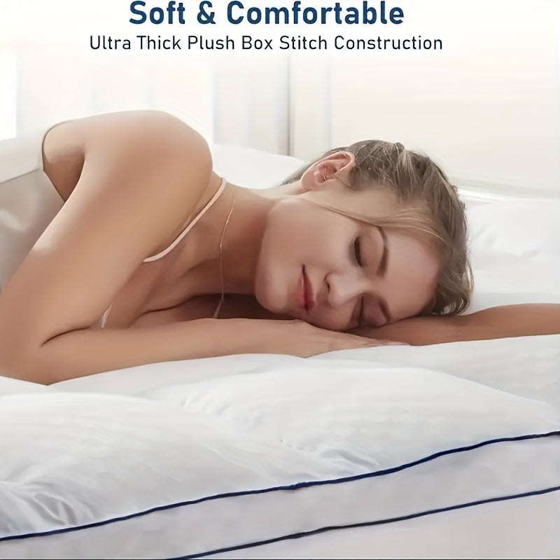 1pc Of Thickened Mattress Protector, Thickened Mattress Pad, Pillow Top Mattress Cover, Quilted Fitted Mattress Protector, with A Top Stretchable Depth Of 8-21 Inches, Breathable, Fluffy And Soft Bedding, Machine Washable