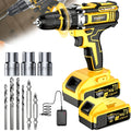 21V Household Multifunctional Cordless Drill, Tool Box Set, Power Tool, Equipped with High-Capacity Battery And Fast Charger, Drill Bit, Toolbox (Optional). Suitable for Gardening, Home Decoration, Outdoor Maintenance, And Handmade Production
