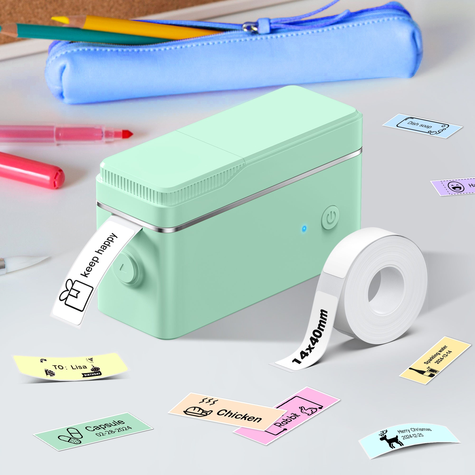 Label Maker Machine with Tape Included, P31S Portable Bluetooth Thermal Printer, Wireless Sticker Labeler with 200+ Templates, for Office Home Kitchen School Organization – iOS & Android