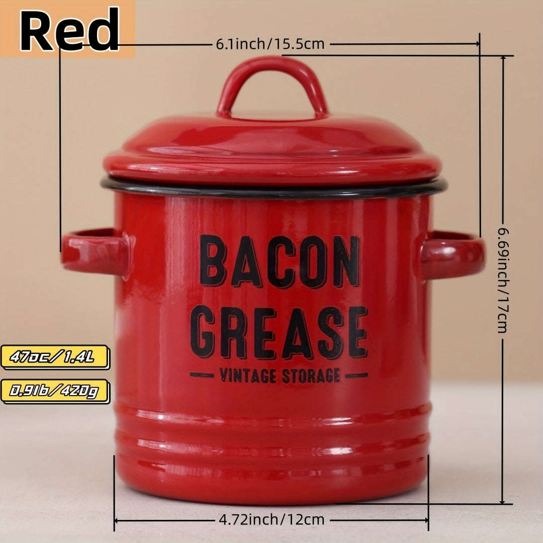 Bacon Grease Container & Oil Storage Can Set – High-Temperature Safe Condiment Bottles with Filter, Spacious Food Storage for Kitchen & Outdoor Cooking, Handmade Gift Idea Canada