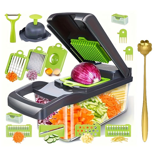 Series 17-In-1, 8-Blade Vegetable Chopper, Onion Mincer, Cutter, Dicer, Egg Slicer with Container, French Fry Cutter Potato Slicer, Home Essentials And Kitchen Gadgets, Salad Chopper