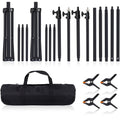 Backdrop Stand, 6.5 X 10ft Adjustable Photography Background Support System Kit, Background Stand With 4 Spring Clamps And Sand Bag, Carry Bag For Photo Video