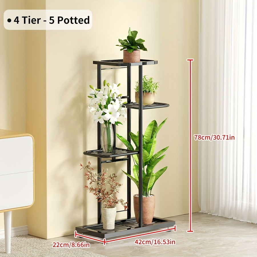 Multi-Tier Iron Plant Stand with Flower Shelf – 4, 5 & 6 Layer Indoor Outdoor Planter Rack for Potted Plants, Balcony, Patio, Living Room & Garden Display