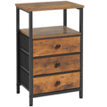 AMHANCIBLE Nightstands 1 Pcs, Modern Night Stand With 3 Fabric Storage Drawers, Suitable For Living Room And Bedroom