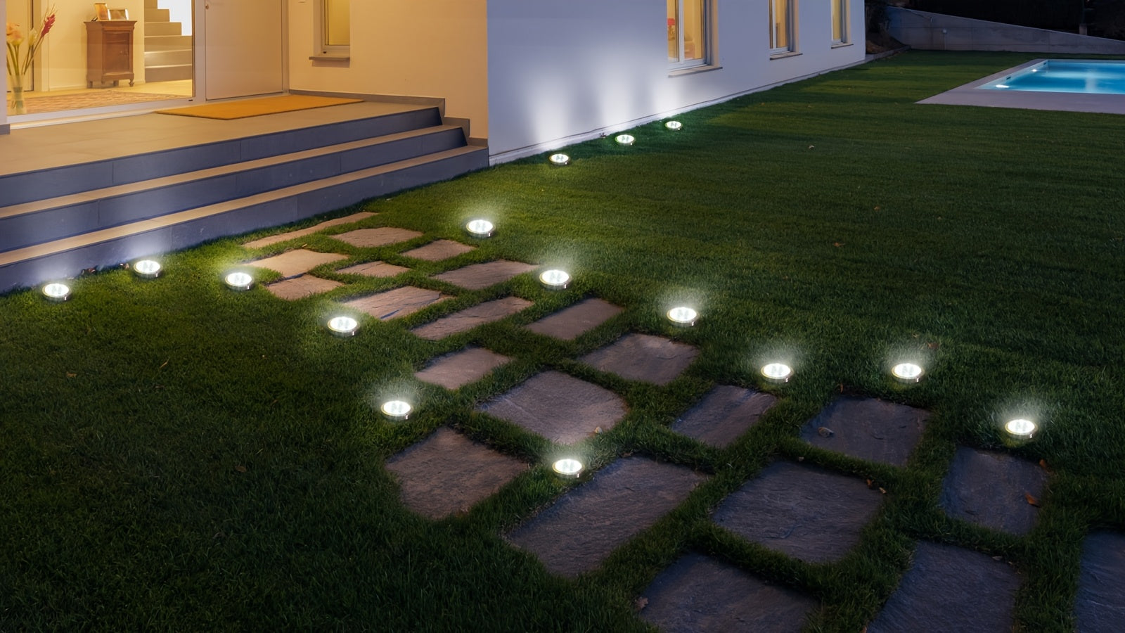 4/5/6/8/10/12/20pcs Super Bright Solar Ground Lights Outdoor(Regular/Mini Version) IP44Solar-powered In-Ground Lights Perfect For Garden Backyard Stairs Deck Swimming Pool Pathway Driveway Road Flower Bed Auto Off And On Easy To Install