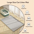 Large Mat for Cat Litter, Measuring 34" X 22", Made of Silicone And Easy to Clean, in Gray Color