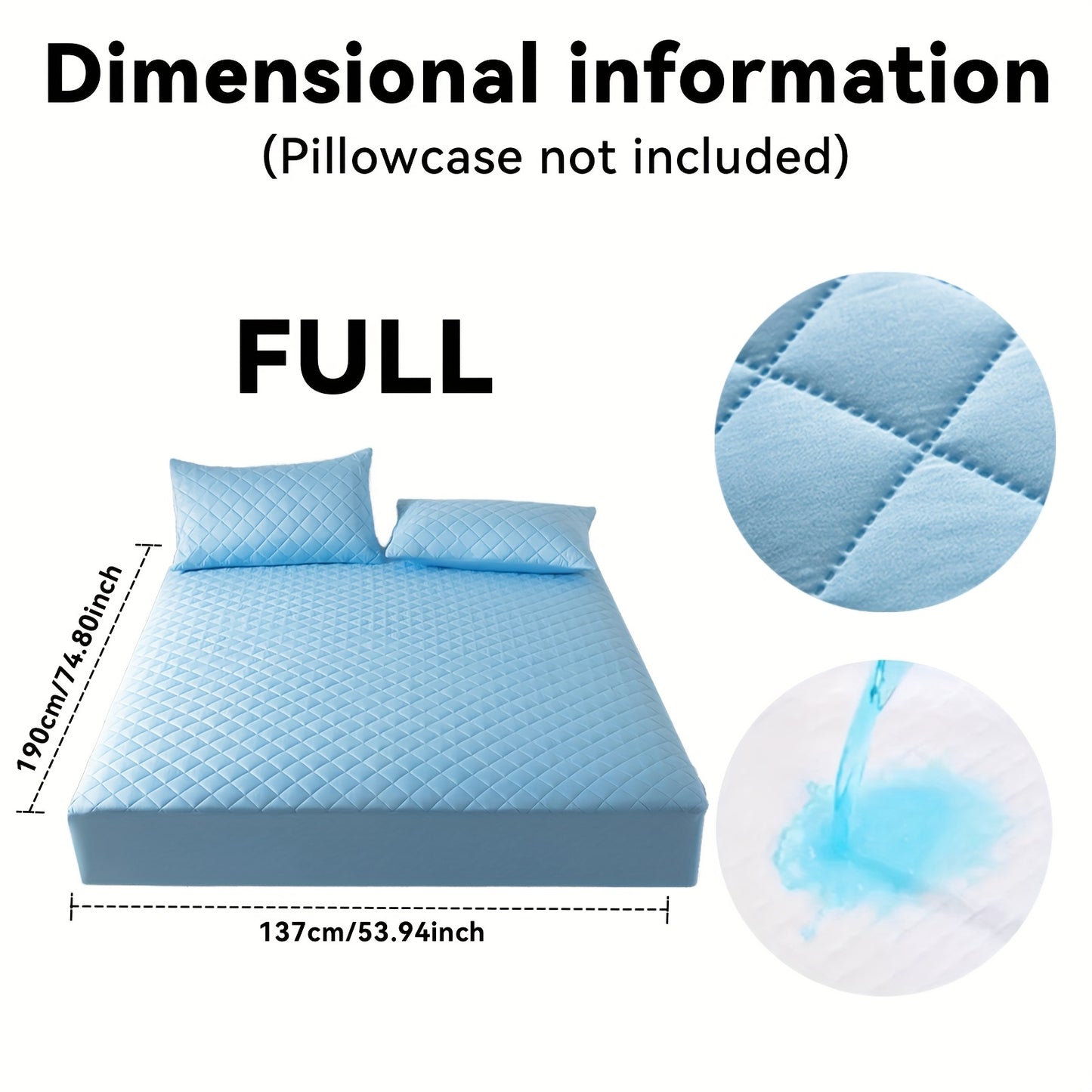 Waterproof Mattress Protector Set 2/3pcs, Thick Deep Pocket 9-15" Fitted Sheet & Pillowcase, Soft All-Season Bedding, Machine Washable – Twin Full Queen King, Multiple Colours