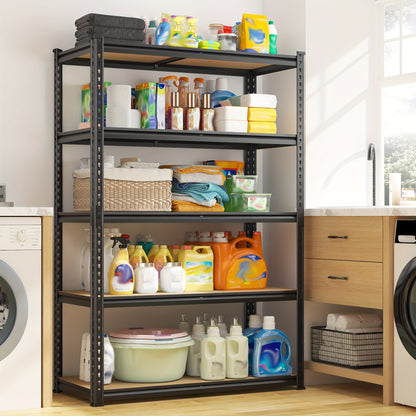 Heavy-Duty 5-Tier Metal Storage Shelves 2000 lbs Capacity 72" H x 35.55" W – Garage, Basement & Warehouse Utility Shelving Unit