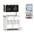2-Tier Laundry Sorting Basket, Large Size with 4 Removable Bags, Small Size with 2 Removable Bags, for Organizing Clothes, Laundry Room, Bedroom - White, Shelves
