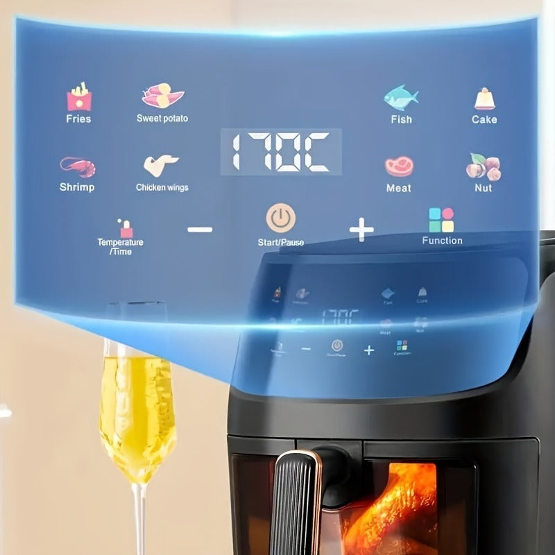 1 Air Fryer, 1.59 Gallon Air Fryer Oven, with Smart Cooking Program, Large Capacity Multi-function Electric Fryer, Household Electronic Touch Control Multi-function Air Fryer, Kitchen Appliances 110V-130V