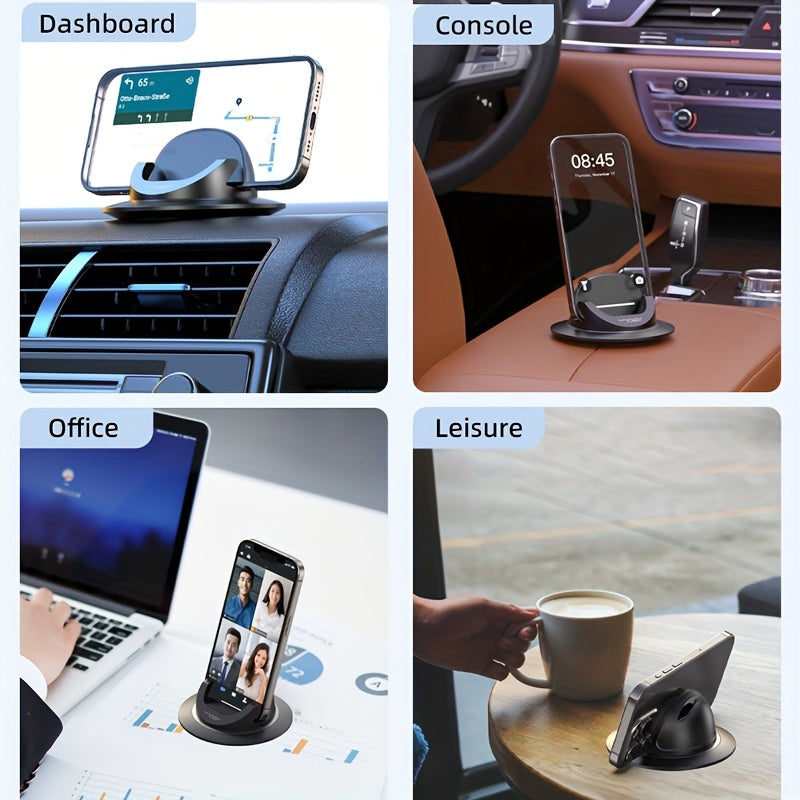 Car Phone Holder, Cell Phone Holder for Car, Dashboard Phone Holder Mount, 360° Rotation Phone Holder for Car, Suction Cup Holder Phone Mount, Car Pad Mat for Dashboards Slip Free Desk Phone Stand for IPhone17 16 15