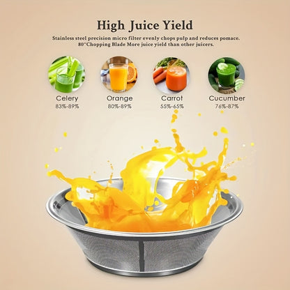 500W Centrifugal Juicer Stainless Steel – 3-Inch Wide Inlet, BPA-Free, Includes Measuring Cup & Discharge Cover, Fast & Easy Fruit and Vegetable Juicer