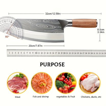Chef Knife 7-Inch German Stainless Steel Cleaver – Sharp Meat & Vegetable Chopping Knife, Chinese Butcher Cleaver, Professional Kitchen Knife for Home & Restaurant Use Canada