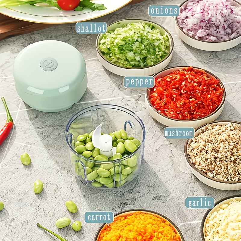 8.45oz Mini Rechargeable Garlic Chopper Meat Grinder with Refrigerator Magnet, Durable And Sturdy, Suitable for Crushing Garlic, Chili, Onion, Minced Meat, And Nuts