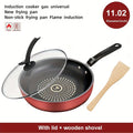 [Lightweight | Non-stick] 24-inch Lightweight Non-stick Cast Iron Frying Pan with Lid | Dishwasher Safe, Induction Cooktop Compatible, Smokeless, Suitable for Gas And Slick Stovetops | Perfect for Steaks, Pancakes, And Breakfast.