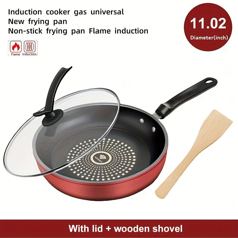 Cast Iron Frying Pan with Lid 24cm – Non-Stick Lightweight Skillet, Induction & Gas Compatible, Dishwasher Safe, Smokeless Cooking Pan for Steaks, Pancakes & Breakfast | ShopVora CA