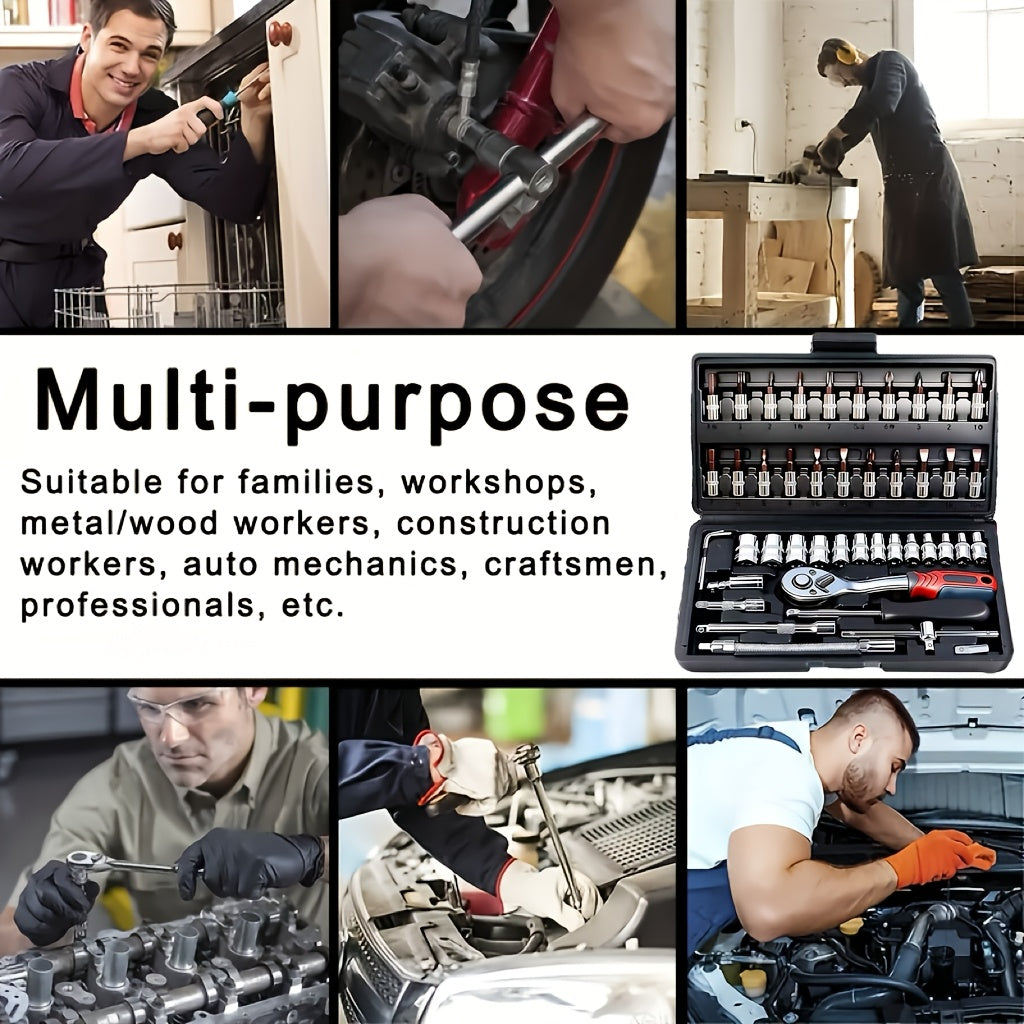 Car Maintenance Tool Set, Auto Repair Wrench, Multipurpose Ratchet Tool Set - Ratchet Torque Wrench And Screwdriver, Portable Vehicle And Bicycle Repair Tools, Ideal Gift for Mechanics And Mechanical DIY Enthusiasts, Mechanic Tool Set.