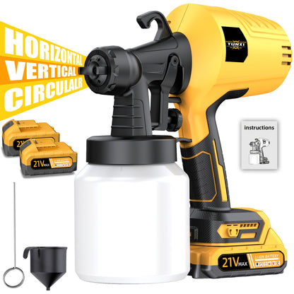 Cordless HVLP Electric Spray Paint Gun with Battery – 3 Spraying Modes, 27oz Container, Easy Clean – Paint Sprayer for House, Furniture, Cabinets, Fences, Walls & Doors