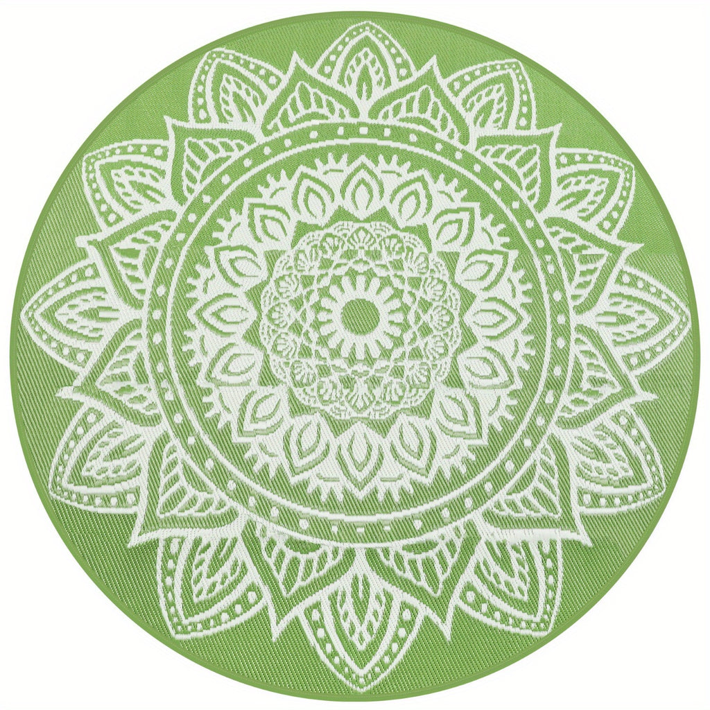 1pc Round Outdoor Rug, Boho Outdoor Carpet Patio Rugs Outdoor Circle Rug Reversible Outdoor Patio Rug Lightweight Portable Outdoor Area Rug For Patio Balcony Camping